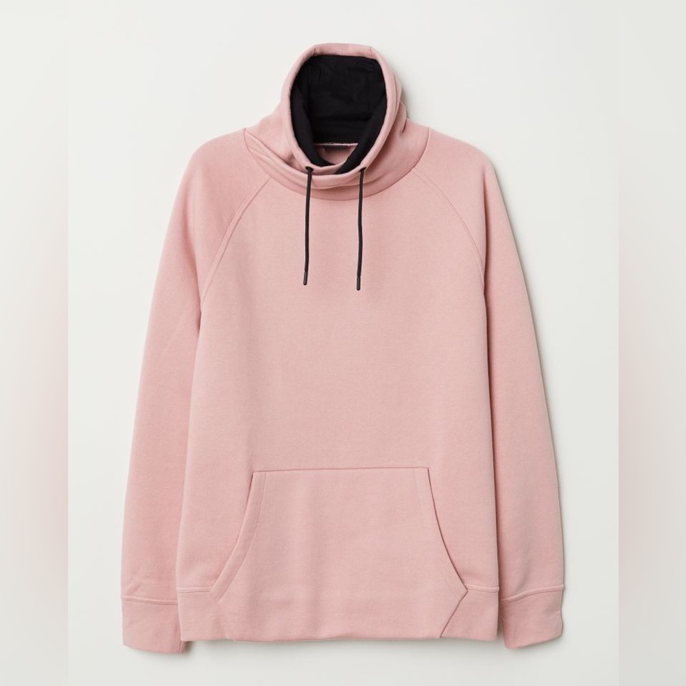 H&M Men’s Chimney-Collar Sweatshirt Pink